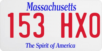 MA license plate 153HX0
