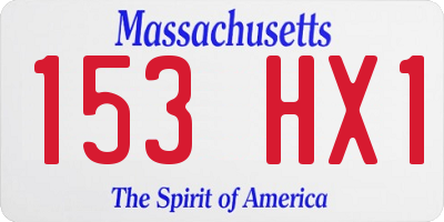 MA license plate 153HX1