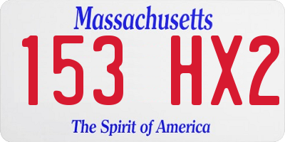 MA license plate 153HX2