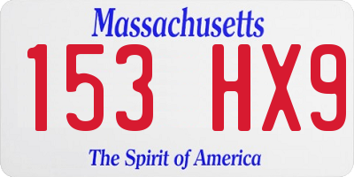MA license plate 153HX9