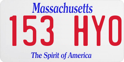 MA license plate 153HY0