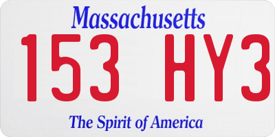 MA license plate 153HY3