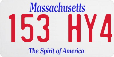 MA license plate 153HY4