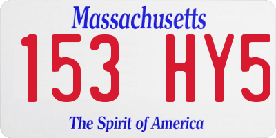MA license plate 153HY5