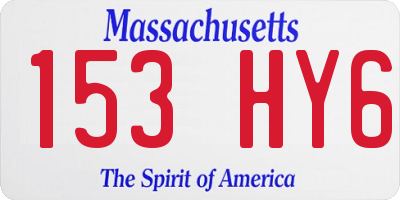 MA license plate 153HY6