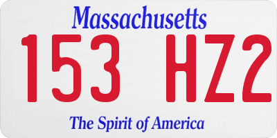 MA license plate 153HZ2