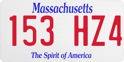MA license plate 153HZ4
