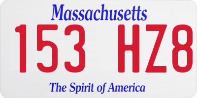 MA license plate 153HZ8