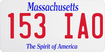 MA license plate 153IA0