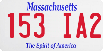 MA license plate 153IA2