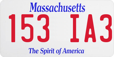 MA license plate 153IA3