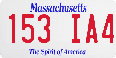 MA license plate 153IA4