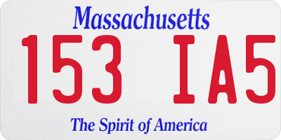 MA license plate 153IA5