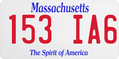 MA license plate 153IA6