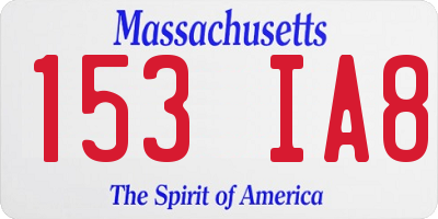 MA license plate 153IA8