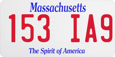 MA license plate 153IA9