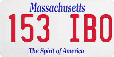 MA license plate 153IB0
