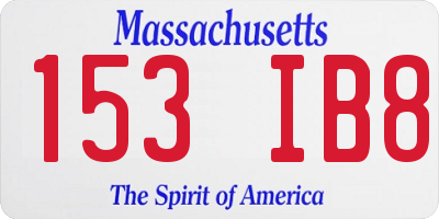 MA license plate 153IB8