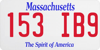 MA license plate 153IB9