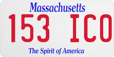 MA license plate 153IC0