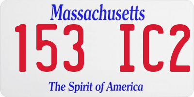 MA license plate 153IC2