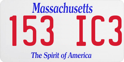 MA license plate 153IC3