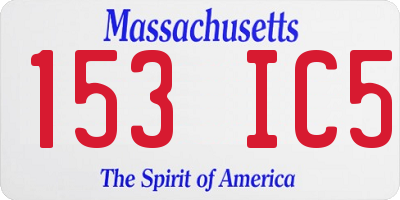 MA license plate 153IC5
