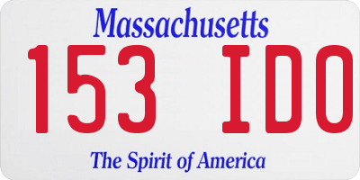 MA license plate 153ID0