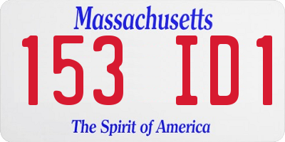 MA license plate 153ID1