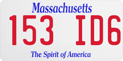 MA license plate 153ID6