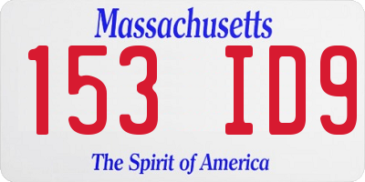 MA license plate 153ID9