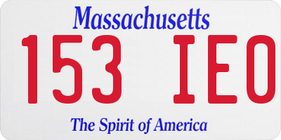 MA license plate 153IE0