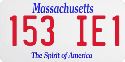 MA license plate 153IE1