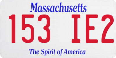 MA license plate 153IE2