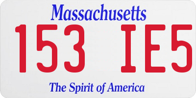 MA license plate 153IE5