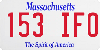 MA license plate 153IF0