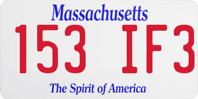 MA license plate 153IF3