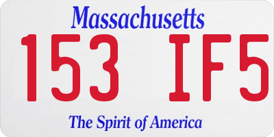 MA license plate 153IF5