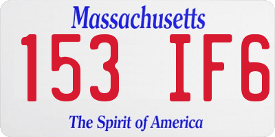 MA license plate 153IF6