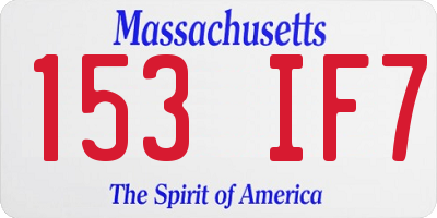 MA license plate 153IF7