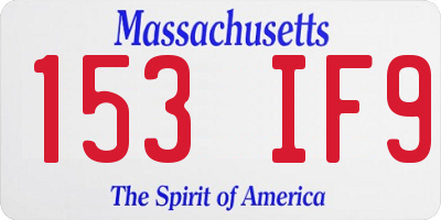 MA license plate 153IF9