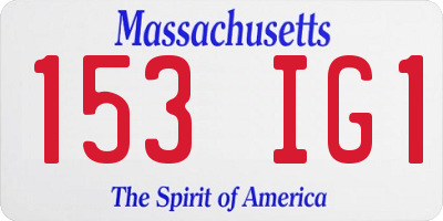 MA license plate 153IG1