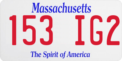 MA license plate 153IG2