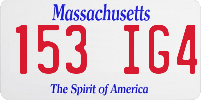 MA license plate 153IG4