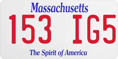 MA license plate 153IG5