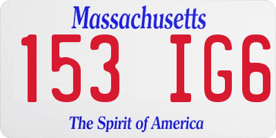 MA license plate 153IG6