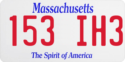 MA license plate 153IH3