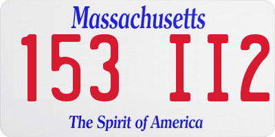 MA license plate 153II2