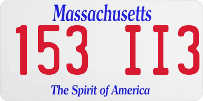 MA license plate 153II3