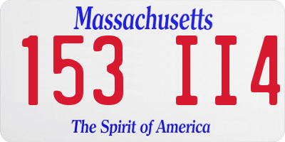 MA license plate 153II4